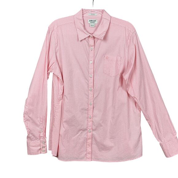 ARIAT Shirt Kirby Button Down Pink White Gingham XXL Western Cowgirl Equestrian - Picture 4 of 16